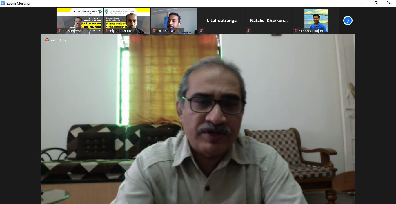 IIM Shillong holds Virtual Workshop and Roundtable discussion for Business Incubators of North East of India
