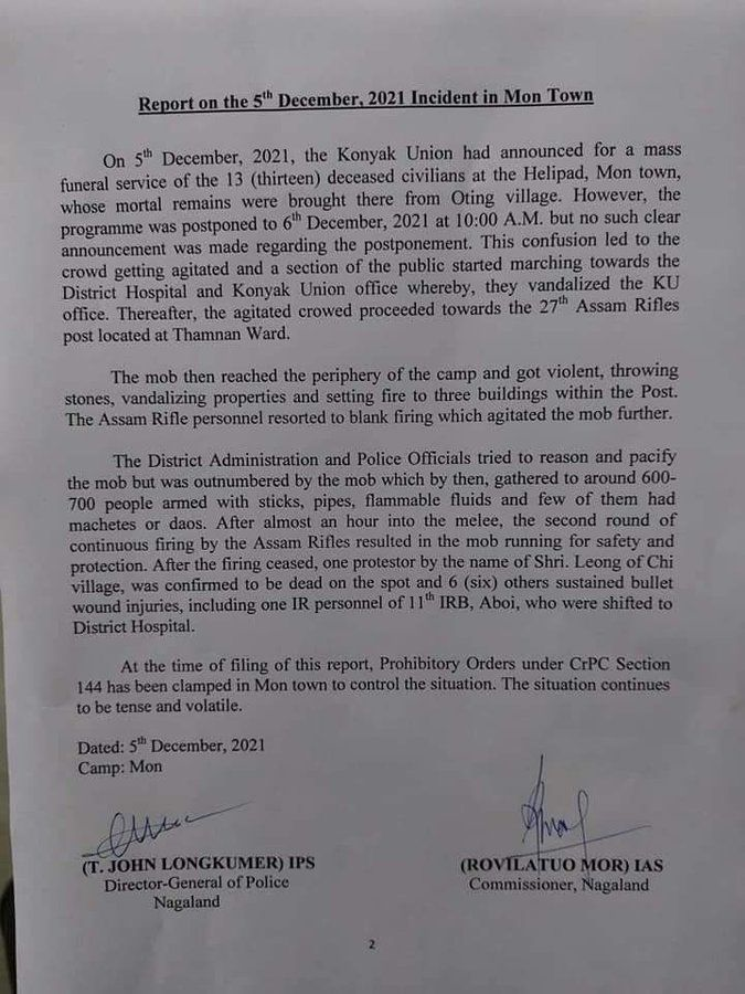 Report on Nagaland's Oting Incident