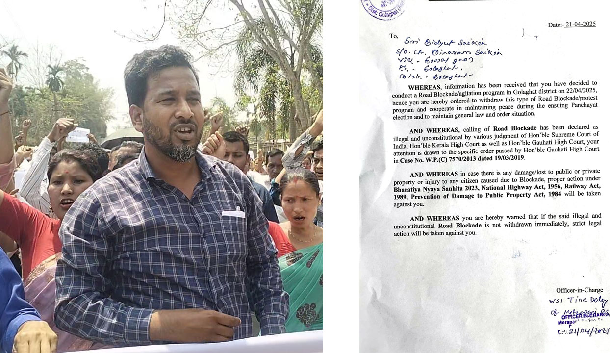 KMSS Leader Warned by Assam Police Over Proposed Road Blockade