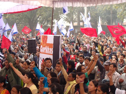 Massive gathering in support of Gorkhaland at Jantar Mantar