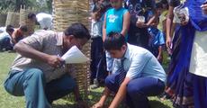 School children plant medicinal plants