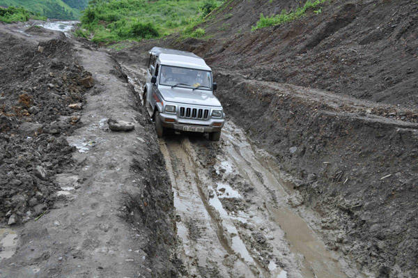 Haflong-Silchar road in dilapidated condition