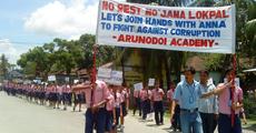 Tangla students organise rally to support Anna