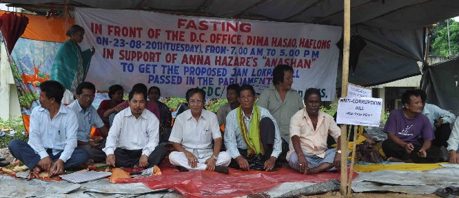 Hunger strike at Haflong in Anna’s Support