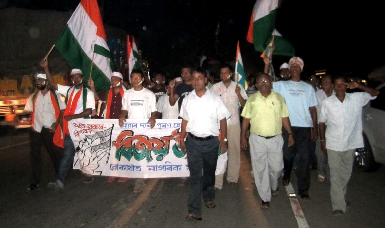 Anna Hazare victory rally at Bokakhat