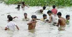 Money on fishnet in Guwahati water body