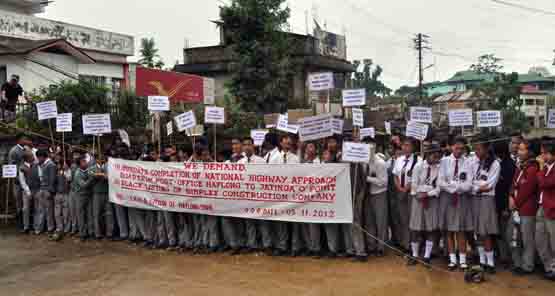 Road blockade at Haflong