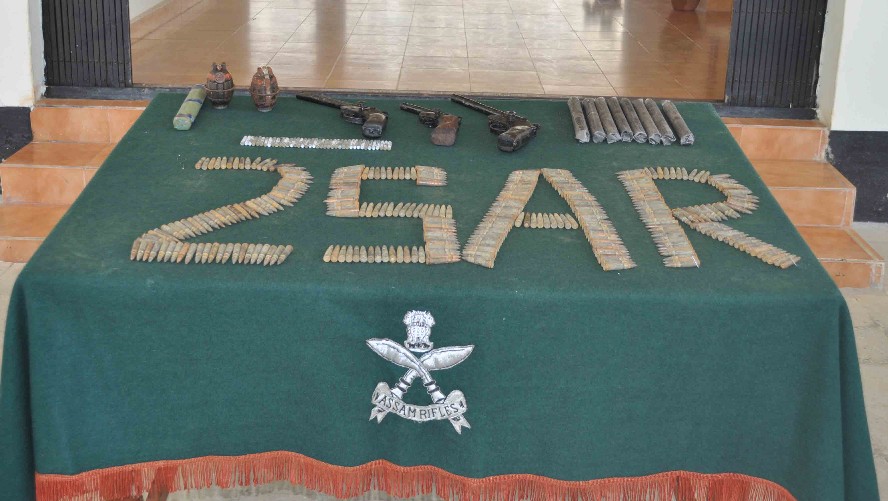 Arms & ammunition recovered at Haflong 