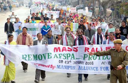 Protest in Manipur against Armed Forces Act
